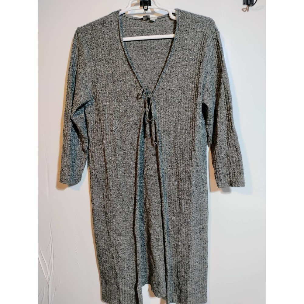 L.K.C Country Wear gray wool blend long cardigan knit sweater woman size Large